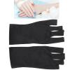 TITA-DONG Professional Manicure Gloves, Stretchy Fingerless Fiber Cotton Nail Lamp Gloves for Home Salon, Non Slip UV Protection Driving Gloves, Summer Outdoor Gloves for Women and Girls(Black) view 4