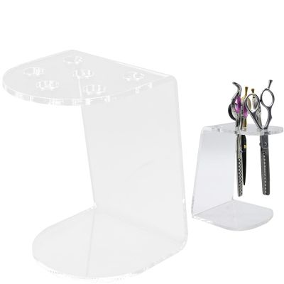 1Pcs Clear Acrylic Scissors Holder Rack 6 Holes Salon Shear Holder Salon Shears Rack for Hair Stylist Scissors Desktop Organizer for Barber Shop Office Home