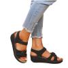 oiangi Wedge Sandals for Women Casual Summer Fish Mouth Open Toe Hook and Loop Platform Slides Solid Hollow Comfortable Outdoor Ladies Shoes Slippers view 4