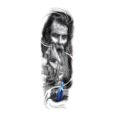 2 Sheets Men Women Waterproof Temporary Tattoo Stickers Totem Geometric Full Arm Tattoos (Color : TQB-161, Size : A)