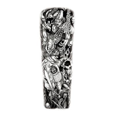 2 Sheets Men Women Waterproof Temporary Tattoo Stickers Totem Geometric Full Arm Tattoos (Color : TQB-172, Size : A)