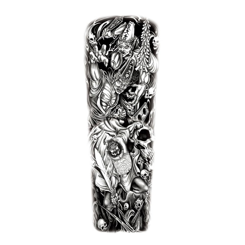 2 Sheets Men Women Waterproof Temporary Tattoo Stickers Totem Geometric Full Arm Tattoos (Color : TQB-172, Size : A)