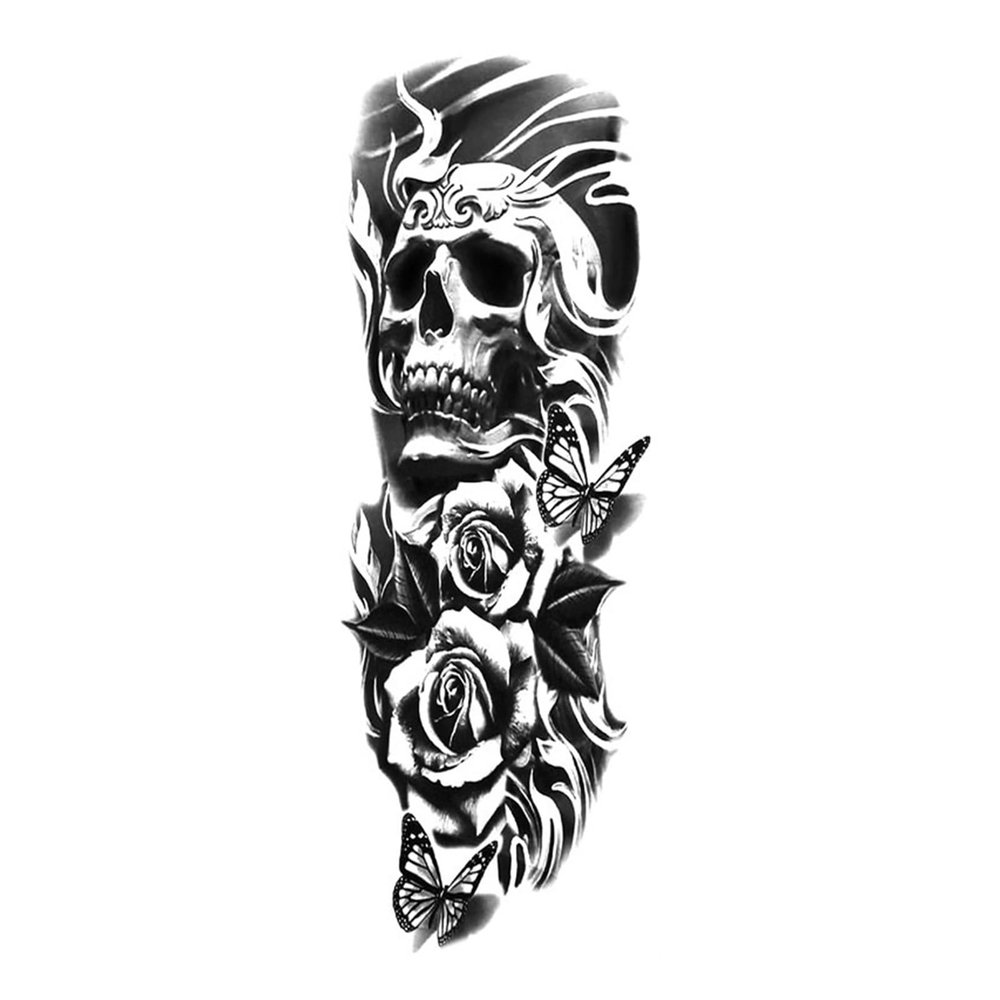 2 Sheets Men Women Waterproof Temporary Tattoo Stickers Totem Geometric Full Arm Tattoos (Color : TQB-164, Size : A)