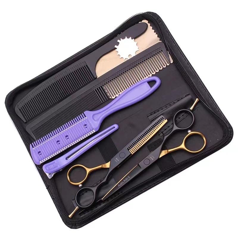 Professional Hair Cutting Scissors Sets Hair Cutting Scissors Kit Professional Stainless Steel Hairdressing Scissors Set Hair Thinning Shears Straight Shears Tools Gifts for Mom Dad and Friends