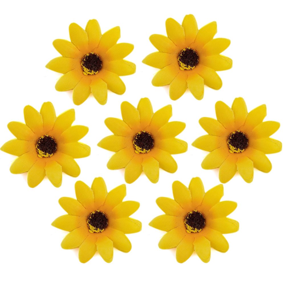 AUEAR, 12 Pack Sunflower Alligator Clips, 1.8 inch Flower Duckbill Hair Barrettes for Women Girls Beach Summer Party