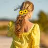 AUEAR, 12 Pack Sunflower Alligator Clips, 1.8 inch Flower Duckbill Hair Barrettes for Women Girls Beach Summer Party view 3