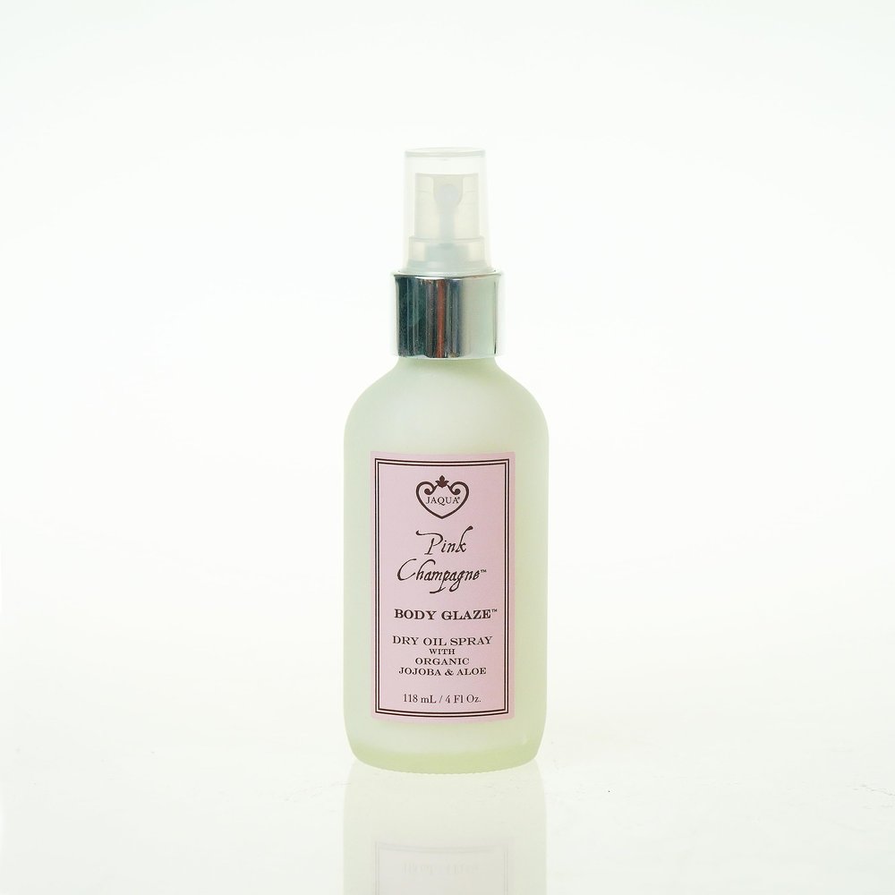Jaqua Body Glaze Dry Oil Spray with Organic Jojoba and Aloe - Pink Champagne