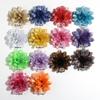 10PCS 8CM 3.1" Fabric Flower for Hair Accessories Chiffon Shiny Hair Flowers for Wedding,Purple,Flower only view 3