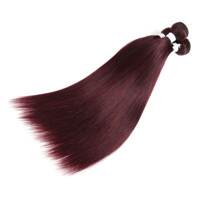 REMY HAIR Straight Human Hair Bundles 99J Burgundy Bundles 1 Bundle 16 18 20 Inches 100% Human Hair