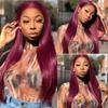 REMY HAIR Straight Human Hair Bundles 99J Burgundy Bundles 1 Bundle 16 18 20 Inches 100% Human Hair view 2