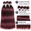REMY HAIR Straight Human Hair Bundles 99J Burgundy Bundles 1 Bundle 16 18 20 Inches 100% Human Hair view 3