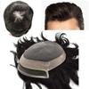 Mens Toupee Hair Piece Real Human Hair Replacement System Fine Mono Toupee For Men Hair Prosthesis Units Natural Hairline Mens Hairpieces(6x9Medium light density1# JET BLACK) view 1