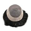 Mens Toupee Hair Piece Real Human Hair Replacement System Fine Mono Toupee For Men Hair Prosthesis Units Natural Hairline Mens Hairpieces(6x9Medium light density1# JET BLACK) view 3