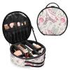 ALAZA Retro Eiffel Tower Foral Travel Portable Cosmetic Bag Large Capacity Travel Makeup Case Organizer view 2