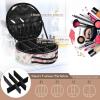 ALAZA Retro Eiffel Tower Foral Travel Portable Cosmetic Bag Large Capacity Travel Makeup Case Organizer view 4