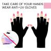 Anti UV Gloves for Nail Lamp Light, Professional UV Protection Gloves for Manicures, Fingerless UV Light Gloves for Gel Nail Lamp Protect Hands from UV Harm view 4