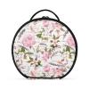 ALAZA Peony Sakura Feathers Vintage Travel Makeup Train Case Makeup Cosmetic Case with Adjustable Dividers view 1
