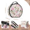 ALAZA Peony Sakura Feathers Vintage Travel Makeup Train Case Makeup Cosmetic Case with Adjustable Dividers view 3