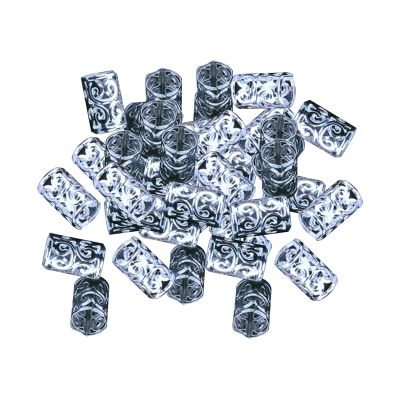 100x Braids Hair Rings Dreadlock Beads Braiding Hair Decoration Clips Dirty Braid Hair Buckles for Party, Silver