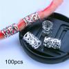 100x Braids Hair Rings Dreadlock Beads Braiding Hair Decoration Clips Dirty Braid Hair Buckles for Party, Silver view 3