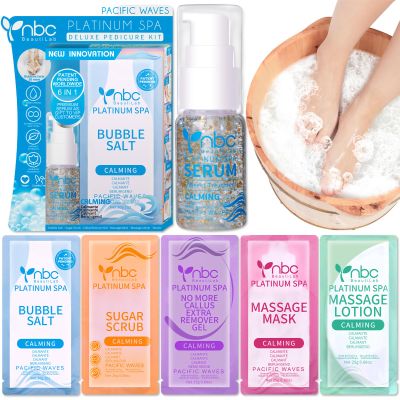nbc BeautiLab Pedicure Foot Soak Set - Upgraded 6 in 1 Foot Spa, Foot Bath Spa, Pedicure Kit, Foot Soak for Tired & Dry Cracked Feet, Athletes Feet and Calluses (Pacific Waves)