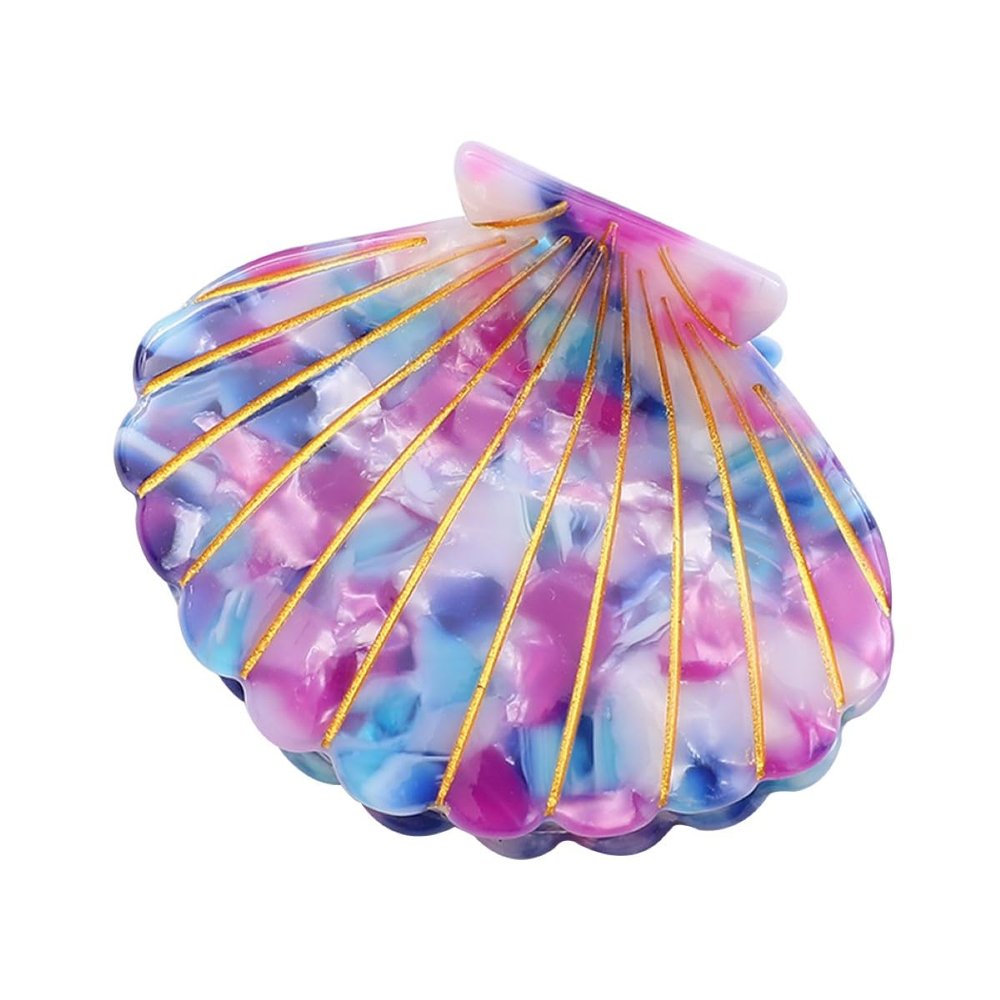 Shell Claw Clip,Acetate Hair Clips,Small Hair Clips for Women,Marble Purple