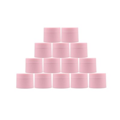 20ml Round Wide-mouth Leak Proof Plastic Travel Container Jars with Lids Refillable Cosmetic Containers for Lip Scrub, Body Butters, Face Cream, and Others(Pack of 20,Pink)