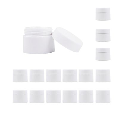 10ml/10g Mini Cream Jars Makeup Sample Containers with Lids Wide-mouth Leak Proof Plastic Container Jars for Travel Storage Beauty Products Face Creams DIY Making(Pack of 20,White)