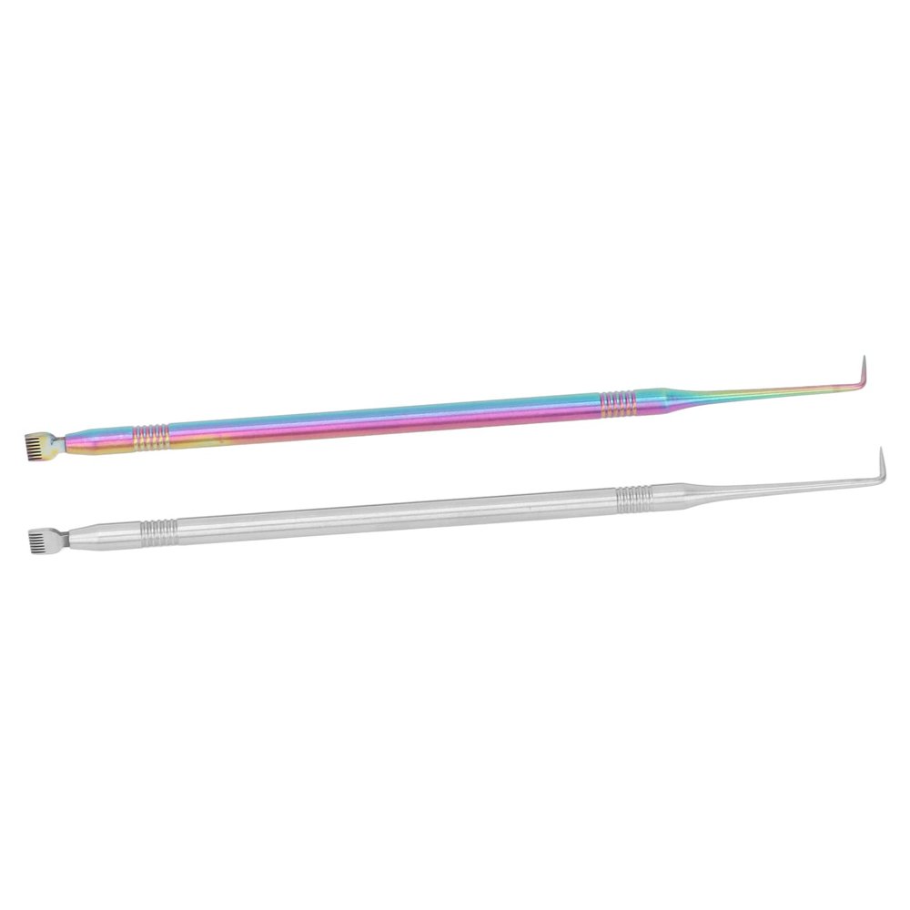 2pcs Separation Eye lash Separator Tool Pro Lash Tools and Tint Kit Professional Lifting - Lash Separation Rod, for Eyebrow Perming Tinting(Colorful Silver)