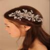 BERYUAN Wedding Silver Flower Leaf Crystal Rhinestone Hair Comb Teardrop Crystal Rhinestone Beads Hair Comb Wedding Hair Accessories for Women Girls view 1