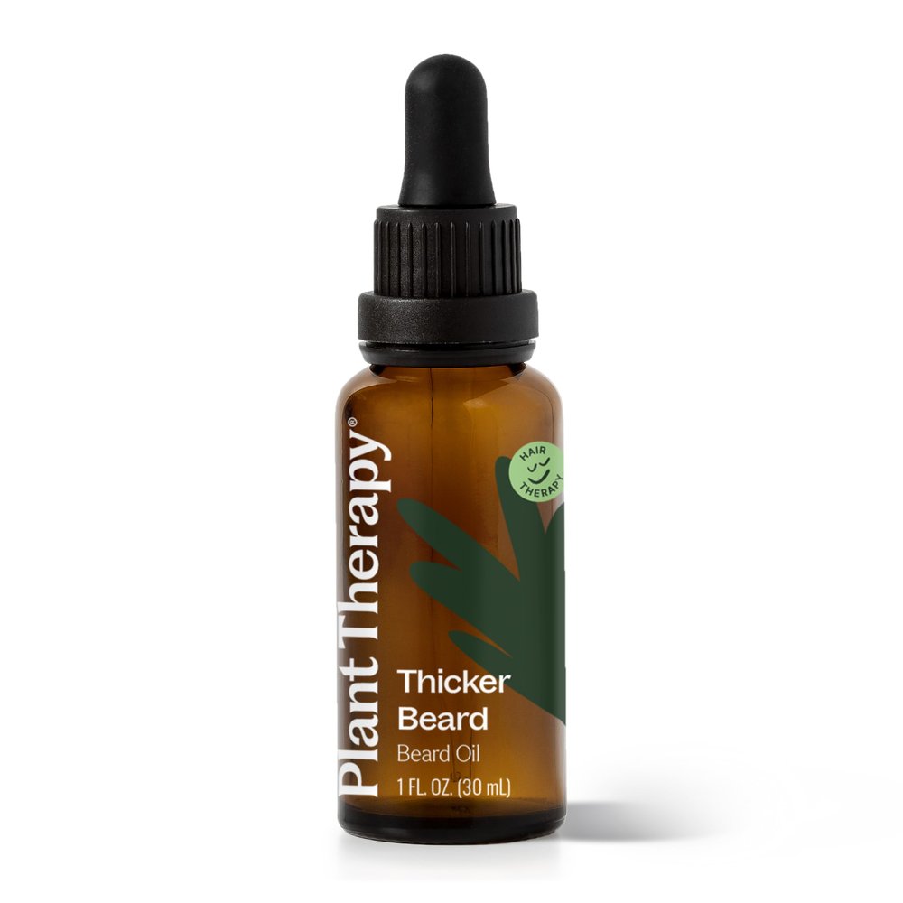 Plant Therapy Hair Therapy Thicker Beard, Beard Oil 30 mL (1 oz) Promotes Growth and Shine, Encourages Healthy Skin for a Beard that is Touchably Soft, Smooth, and Manageable