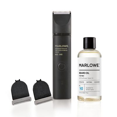 Marlowe. No. 145 Body Hair Trimmer for Men | No. 146 Ceramic Trimmer Replacement Blades | Beard Oil Conditioner