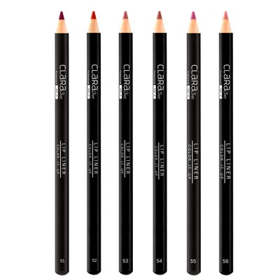 Claraline Lipliner Pencil, Lip Pencil With Matte Finish, Makeup, Gift Idea, Lip Pencils for Women, 6 Pc Count