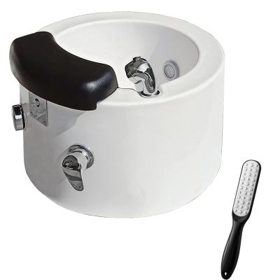 AMEERR Acrylic Pedicure Sink Heated Foot Spa Colorful Lamp Footbath Salon Massage Equipment Health Manicure Basin Spa Massage Round Footbath Deep Foot Bath Spa with Massage (Size : Bath+Pedicure)