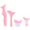 4 Pcs All In One Eyeliner Stencils Wing Tips + Eyeshadow and Eyeliner Stencils Pad + Silicone eyeshadow baffle, Defined Eyeliner Eyelash Guide Tool for Beginners and Makeup Masters - Pink view 1