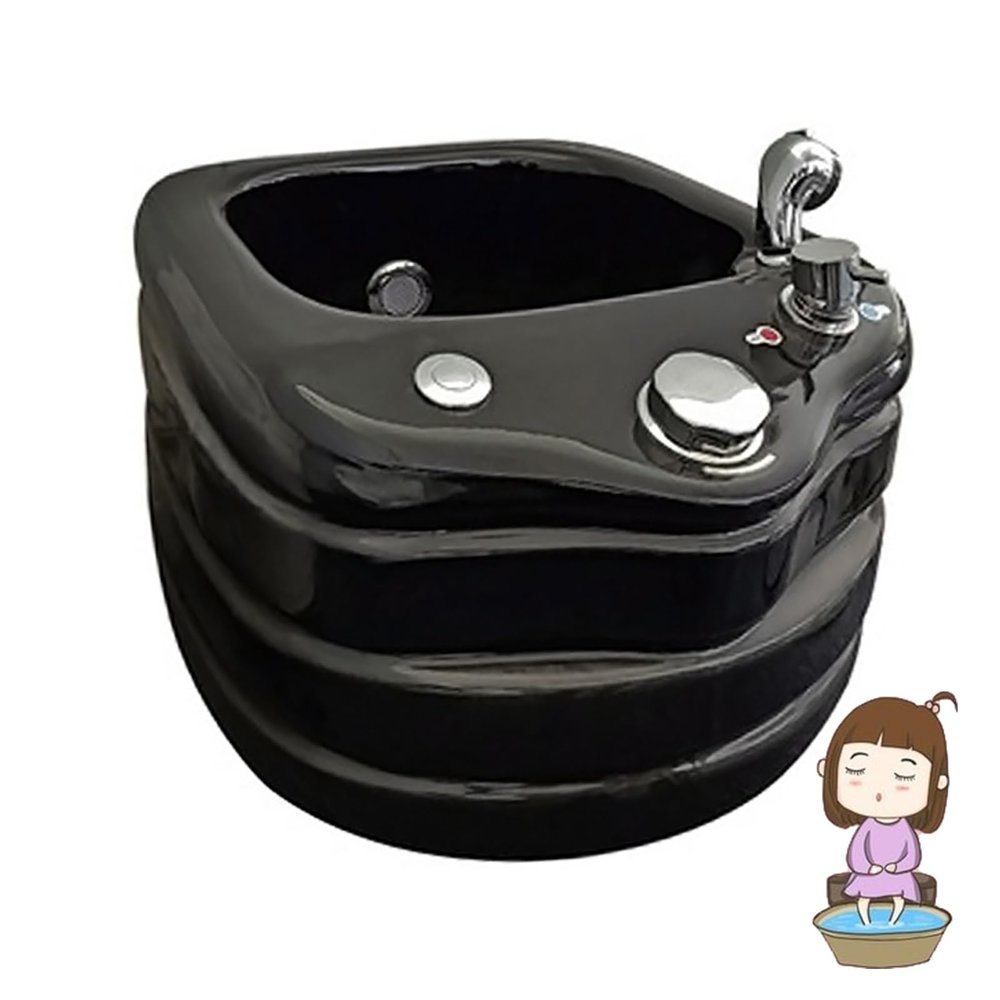 AMEERR Foot Massager Spa Pedicure Bowl Spa Footbath Salon Massage Equipment Colorful Lamp Footbath Hot and Cold Adjustment Acrylic Pedicure Sink Massage Foot Square Footbath (Size : Single Bath)