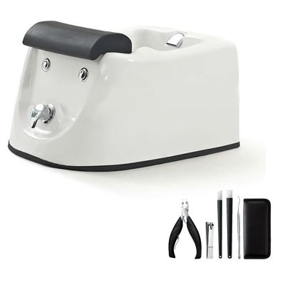 AMEERR Pedicure Foot Spa Salon Massage Equipment Foot Bath Basin Colorful Light Surfing Deep Foot Bath Spa with Massage Pedicure Bowl with Pedicure Foot Rest (Size : Bath+Pedicure)