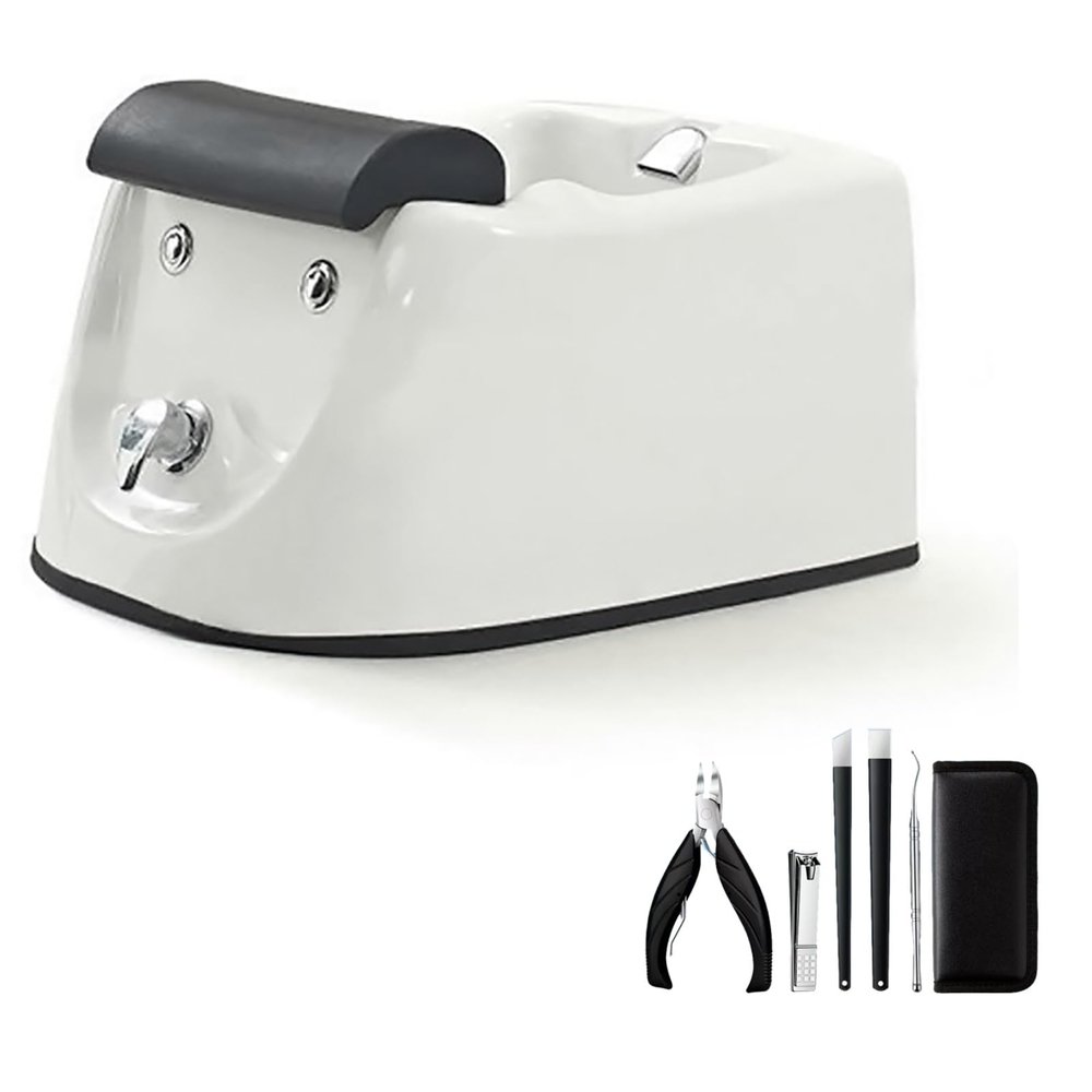AMEERR Pedicure Foot Spa Salon Massage Equipment Foot Bath Basin Colorful Light Surfing Deep Foot Bath Spa with Massage Pedicure Bowl with Pedicure Foot Rest (Size : Bath+Pedicure)