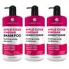 BELLISSO Apple Cider Vinegar Shampoo and Conditioner Set with Natural Ingredients, Sulfate Free, Paraben Free, Ideal for Oily Hair, Soothing and Nourishing, 8 Ounces each view 1