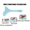 4 Pcs All in One Eyeliner Stencils Wing Tips + Eyeshadow Stencils Pad + Silicone Baffle, Defined Eyelash Guide Tool for Beginners and Makeup Masters - Blue view 4