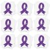 20 Sheets 240 Pcs Purple Ribbon Glitter Tattoos Domestic Violence Awareness Ribbon Temporary Tattoos Lupus Overdose Alzheimers Pancreatic Cancer for Women Man Charity Public Social Event view 1