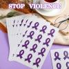 20 Sheets 240 Pcs Purple Ribbon Glitter Tattoos Domestic Violence Awareness Ribbon Temporary Tattoos Lupus Overdose Alzheimers Pancreatic Cancer for Women Man Charity Public Social Event view 4