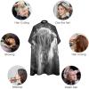 Black White Highland Cow Barber Cape Professional Hair Cutting Cape Cute Haircut Apron for Boys Girls view 3