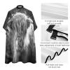 Black White Highland Cow Barber Cape Professional Hair Cutting Cape Cute Haircut Apron for Boys Girls view 4