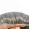 Hair Wonders Toupee For Men Hair Piece Replacement System For Men Real Human Hair Swiss Lace Mens Toupee Hairpieces For Men Hair Prosthesis 7x9 Medium light density #380 3# DARK BROWN+80% GREY view 3