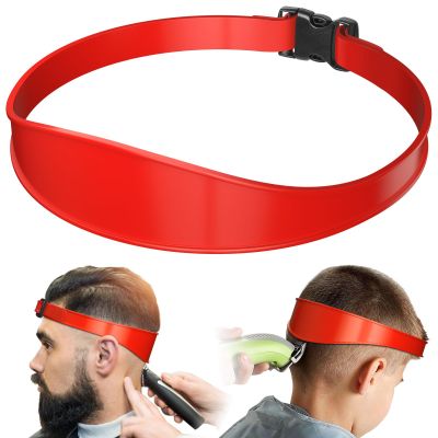 AOMGD Neckline Shaving Template and Adjustable Hair Trimming Guide,DIY Self Haircutting System, Shaving and Keeping a Clean and Straight Neck Hairline,Easy Use Tool Soft Portable (Red)