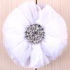 5pcs/lot 6.5CM 15 Colors Flowers for Accessories Artificial Chiffon Flower with Bling Rhinestone,White view 1