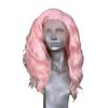 RONGDUOYI RDY Free Part Pink Bubble Color Short Wave Bob Hair Synthetic Wigs Heat Friendly Glueless Natural Hairline Shoulder Length Curl Wavy Wigs 150% Density Cosplay Makeup Wear Hair 16 Inch view 2