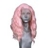 RONGDUOYI RDY Free Part Pink Bubble Color Short Wave Bob Hair Synthetic Wigs Heat Friendly Glueless Natural Hairline Shoulder Length Curl Wavy Wigs 150% Density Cosplay Makeup Wear Hair 16 Inch view 3
