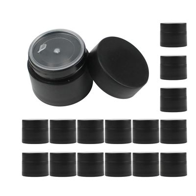 10ml/10g Mini Cream Jars Makeup Sample Containers with Lids Wide-mouth Leak Proof Plastic Container Jars for Travel Storage Beauty Products Face Creams DIY Making(Pack of 20,Black)